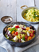 Greek salad with couscous