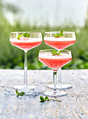 Sparkling wine and melon cocktail