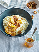 Cinnamon Rice Pudding with Caramelized Apples