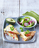 Quesadilla with avocado, tomatoes and chesse