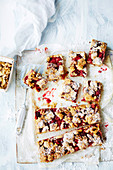 Berry and walnut crumble slice