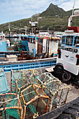 Fishing boats with lobster traps