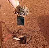 InSight lander moving its arm closer to heat probe