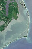 Cape Hatteras National Seashore, USA, satellite image