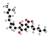 CBGA cannabinoid molecule, illustration