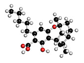 Cannabicyclolic acid cannabinoid molecule, illustration