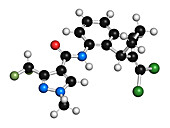 Benzovindiflupyr fungicide molecule, illustration