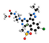 Encorafenib melanoma drug molecule, illustration