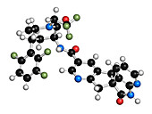 Atogepant migraine drug molecule, illustration