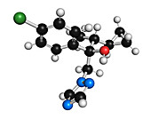 Cyproconazole fungicide molecule, illustration