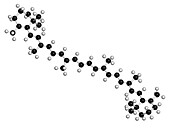 Beta-carotene pigment molecule, illustration