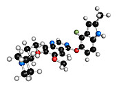 Cediranib cancer drug molecule, illustration