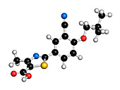 Febuxostat gout drug molecule, illustration