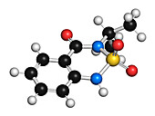 Bentazon herbicide molecule, illustration