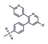 Etoricoxib drug molecule, illustration