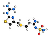 Famotidine drug molecule, illustration