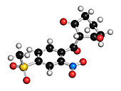 Mesotrione herbicide molecule, illustration