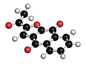 Napabucasin cancer drug molecule, illustration