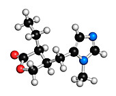 Pilocarpine drug molecule, illustration