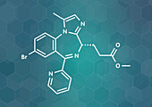 Remimazolam drug molecule, illustration