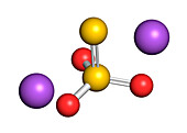 Sodium thiosulfate chemical structure, illustration