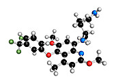 Tafenoquine malaria drug molecule, illustration