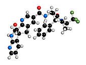 Ubrogepant migraine drug molecule, illustration