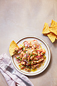 Trout and radish ceviche