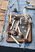 Chocolate spoons made as gifts