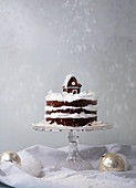 Christmas chocolate meringue cake