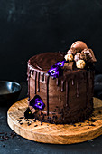 Festive chocolate cream cake
