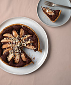 Pear tart with dark chocolate