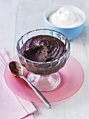 French chocolate mousse with whipped cream