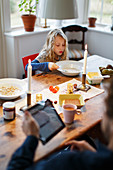 Girl having breakfast