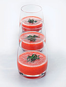 Strawberry Tomato Gazpacho (Molecular Cuisine)
