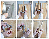 Bending a candle using a rolling pin