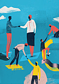 People helping each other, conceptual illustration