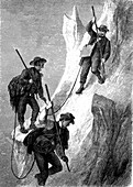 Climbers on the Kaiser Mountains, Austria, illustration