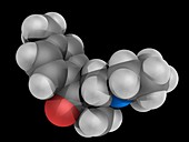 Tolperisone drug, molecular model