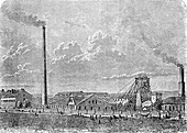 Salt mine, Germany, 19th century illustration