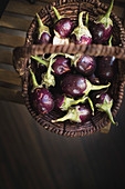 Eggplant in a basket