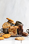 A variety of baked goods including cookies, brownies and granola bars
