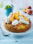 Meringue cake with peaches