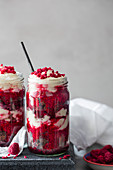Brownie and Raspberry Dessert Jar