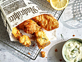 Fried fish in a newspaper cone