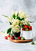 Strawberries and elderflowers