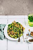 Chickpea and asparagus salad