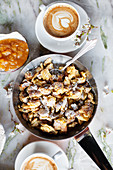 Kaiserschmarrn (shredded pancakes) with apple compote