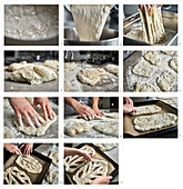 Preparing fougasse