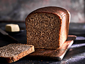 Loaf of whole wheat bread, sliced